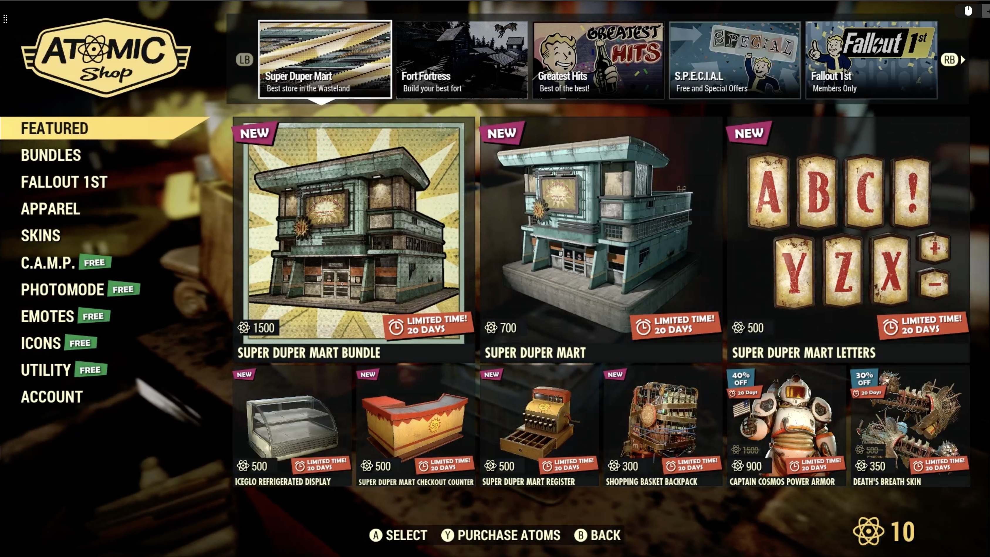 Fallout 76 Atomic Shop weekly update for July 30